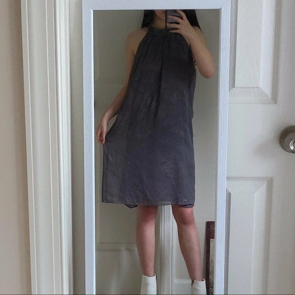 Halter sparkly grey dress